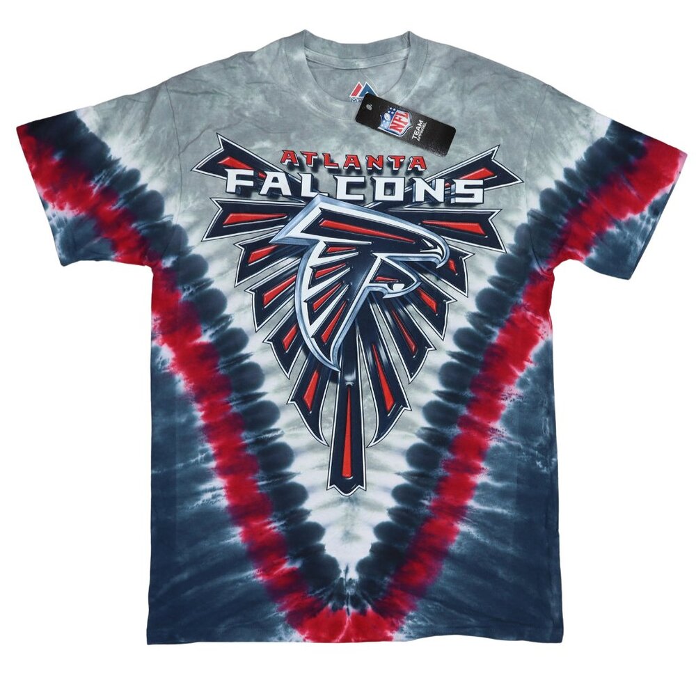 Atlanta Falcons NFL Team Apparel Liquid Blue V-Dye Crew Neck Men's T-Shirt NWT